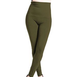 Women's Preggo Leggings High Rise Snapback Postpartum Leggings Size XL/XXL Olive